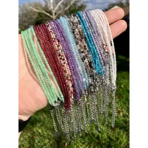 Anklets 2mm Faceted Crystal Beads - 9 Different Crystals