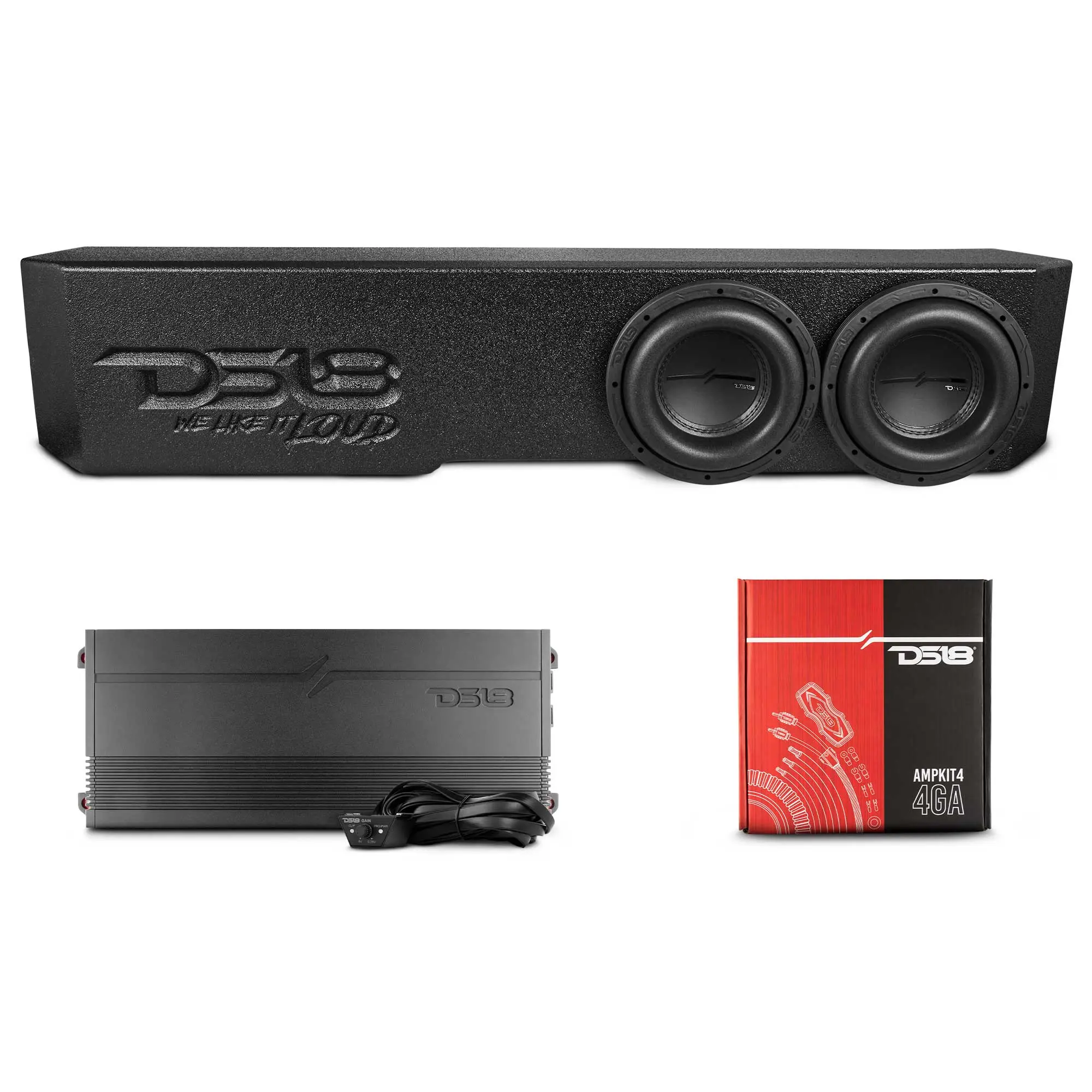 Custom Fit Under Seat Ported Subwoofer Enclosure for 2018-2026 Jeep Gladiator, Dual 8” MDF Box with Black Liner, 1200W Capacity, Car Audio Installation, Dual Bass, Highlevel Input, Front Firing (Requires Separate Subwoofers), Enclosure Kit