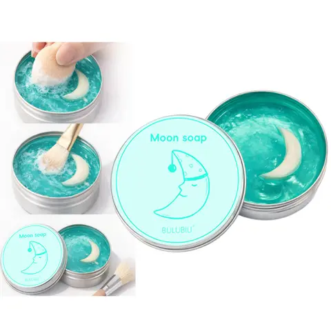 100g Portable Solid Eco-Friendly Brush Cleaner Soap - Natural Fragrance, Gently Scrub, Deep Cleansing, Residue-Free Finish for Cosmetic Eco-Friendly Silicone Makeup Blenders & Sponges