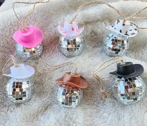 Cowboy Discoball Charms - Rearview Mirror Charm, Cowboy Hat, Accessories