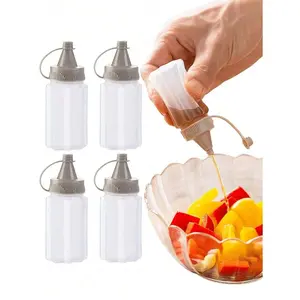 2/3pcs Portable Seasoning Squeeze Bottle, Mini Translucent Sauce Bottle For Outdoor Camping