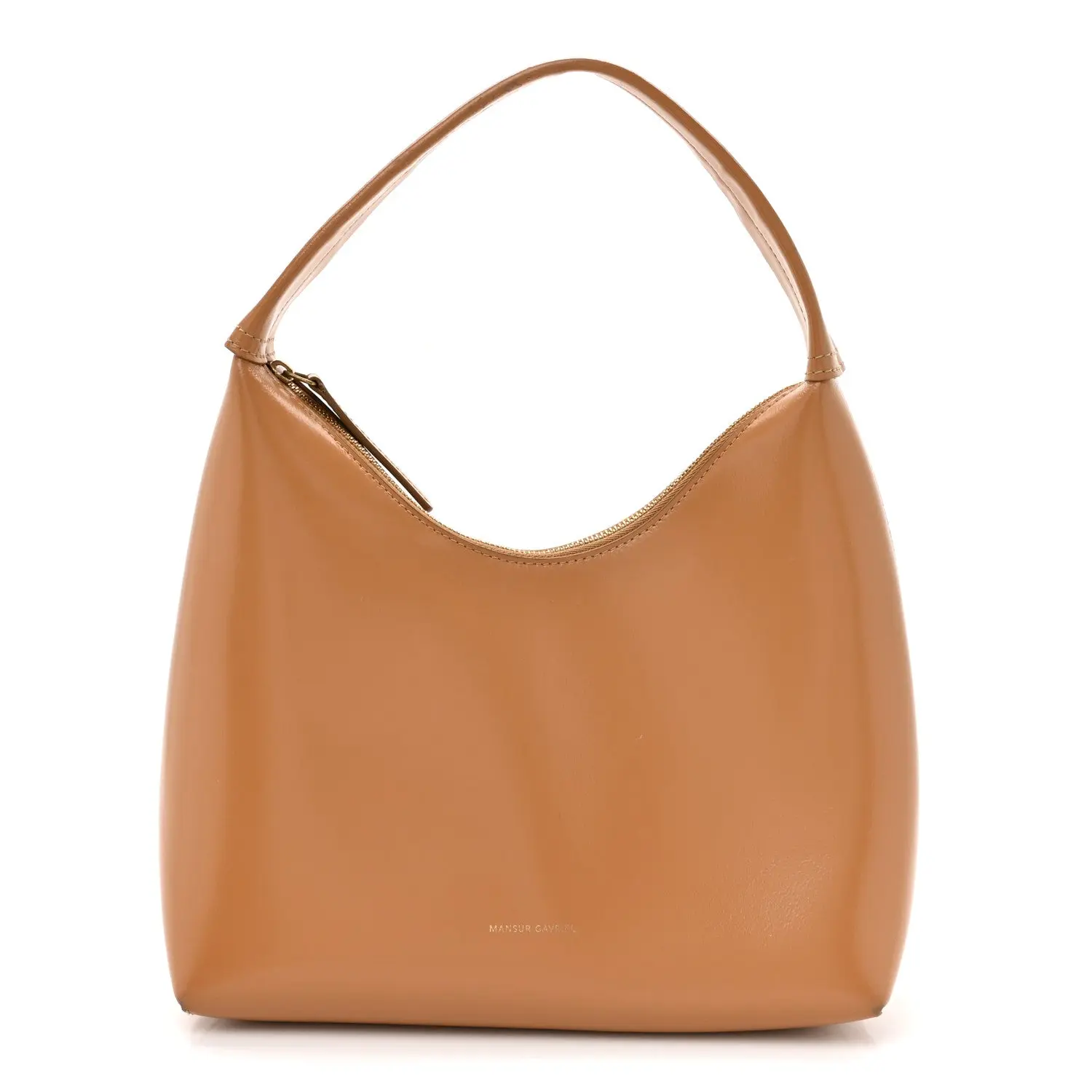 Pre-owned Mansur Gavriel Polished Calfskin Shoulder Bags Small Soft Candy Shoulder Bag Caramel