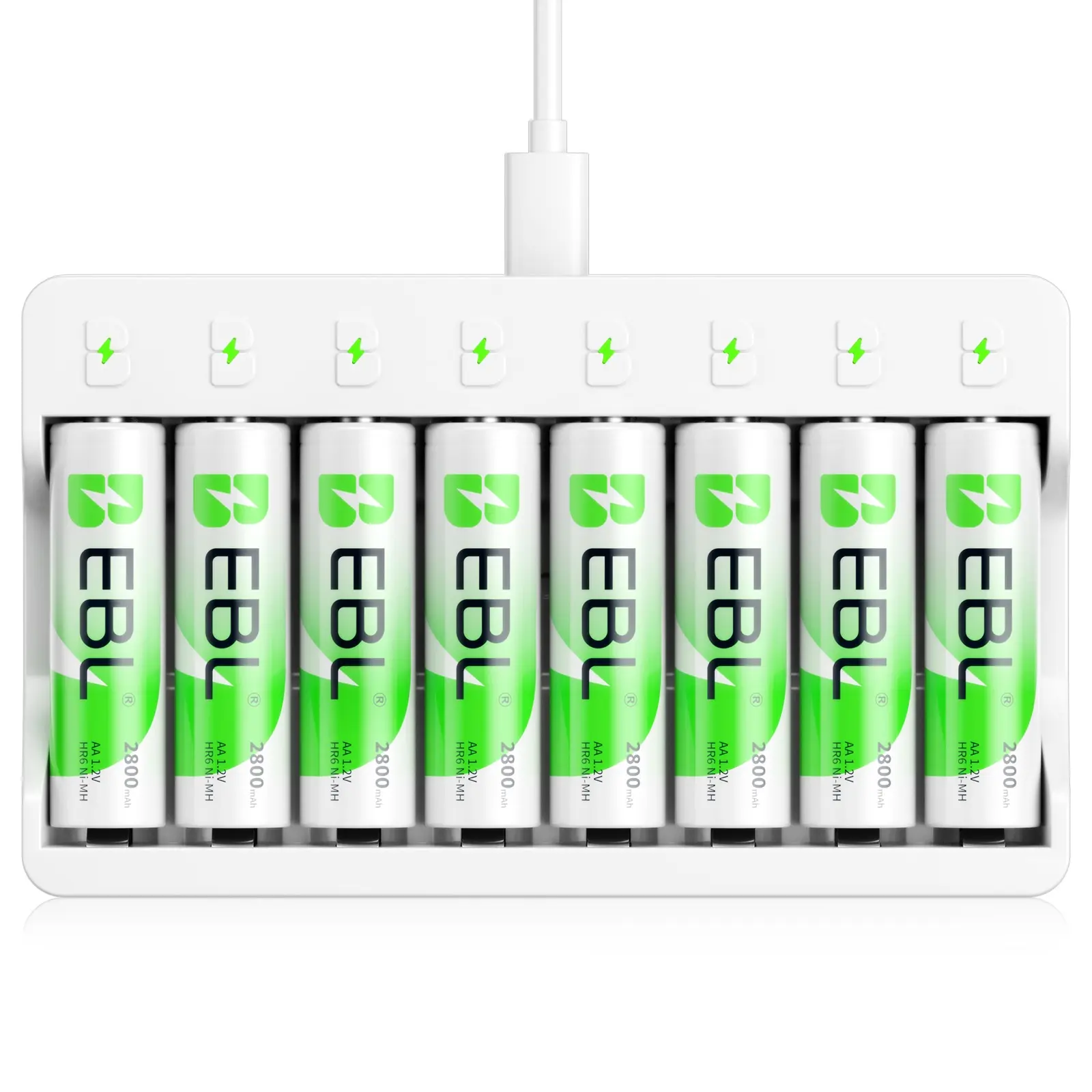 8 x AA(2800mAh) +  Charger（white）