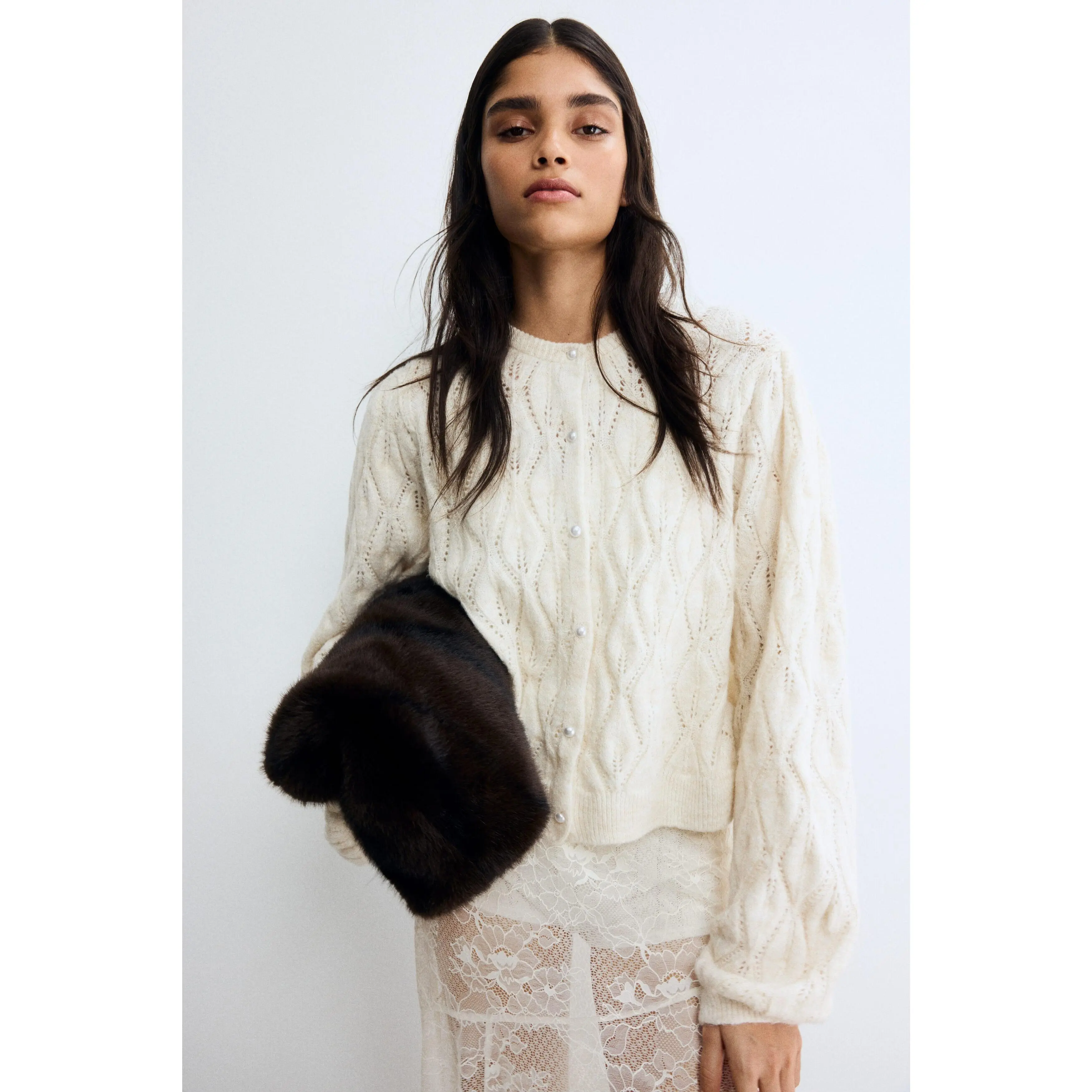 H&M Pointelle-knit cardigan H&M Pointelle-knit cardigan