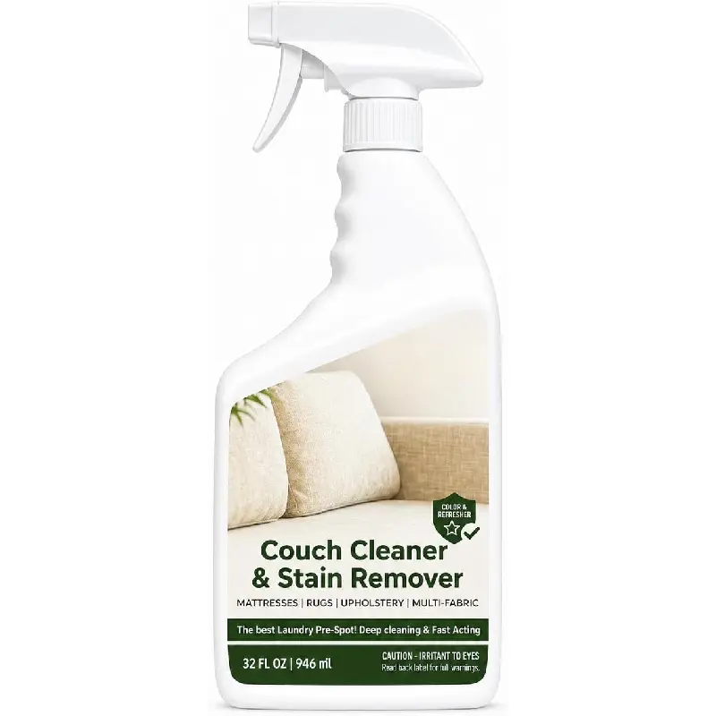 Couch Cleaner and Stain Remover Spray – Professional Strength, Multi-Surface Fabric and Upholstery Cleaner – Pet-Safe, Non-Toxic, Quick-Drying for Couches, Sofas & Car Interiors.