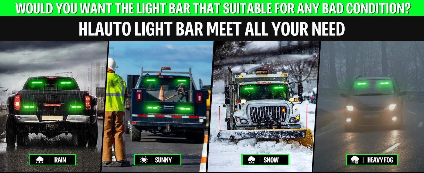 DIBMS 40 LED Stroboscopic indicator Light Bar, Front/rear windshield visor lights, Dash Safety Warning for Construction, Tow, Plow Trucks (Amber White) Car Accessories Green Emergency Rooftop Strobe Lights Bar car lights