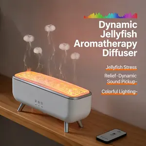 2026 New USB Humidifier Aroma Diffuser - Stylish Jellyfish Steam Design, 7-Color Ambient Light, Music-Synchronized Jellyfish Movement, Silent Operation, Home Ambiance Decor, Ideal Gift