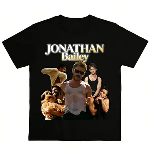 Jonathan Bailey Shirt Christmas Movie Gifts  90s Tee y2k cotton fashion Streetwear Comfort Shortsleeve Casual Top Trending Easy Care Machine Wash Safe fan gift
