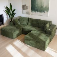 Green U Shape-Left Facing Chaise