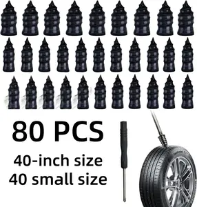 80 Pcs Tire Repair Nails Tool Self-Service Tire Repair Nail Self-Tapping Nail Rubber Screw for Car Motorcycle Truck