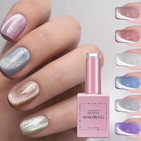 15ml Cat Eye Silver Snowlight UV Gel/ Velvet Magnetic Shining Smoothie Wide Crystal Manicure UV Gel polish/Ice gel Magnet Gel -Makybling