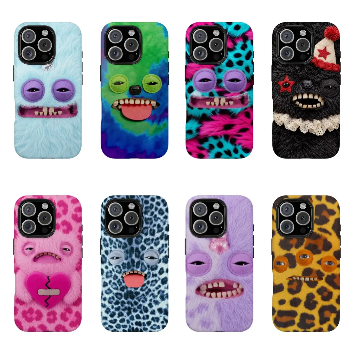 Funny Fuggler Ugly and Cute Monster Face TPU Soft Phone Case - Waterproof, Preppy, Plush Texture, Quirky Elegant, Glam, Minimalist, Retro, Durable Protection for iPhone 11-18 Pro Max, Pro, Plus, 15, 17 Air - Ideal Party Gift Accessory
