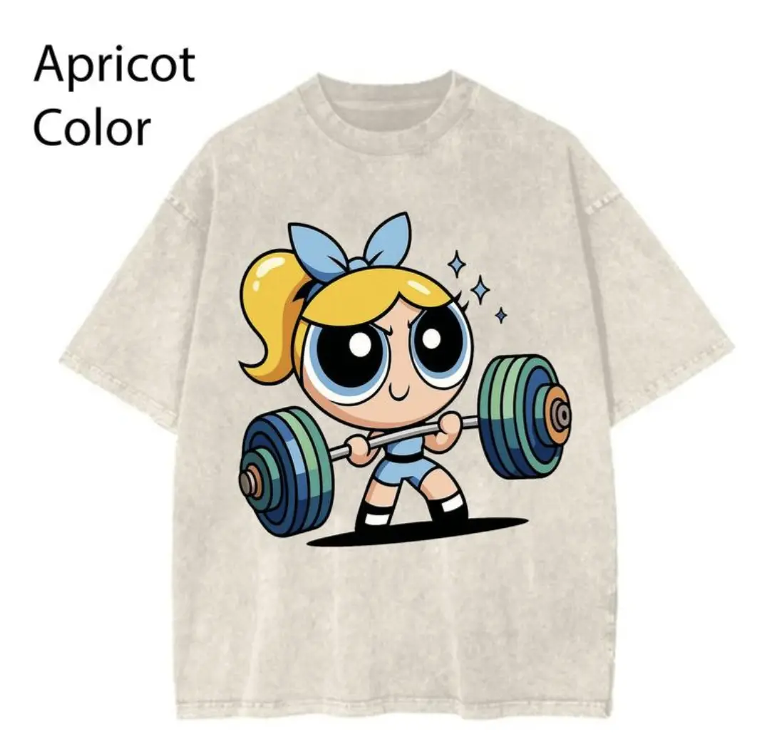 Bubleess #Powerpuffff Girls Gym 2025 Shirt, Gym Shirt, Graphic Gym Shirt, Vintage Washed Tee Contton, Gym Shirt Women, For Men, Ful Size