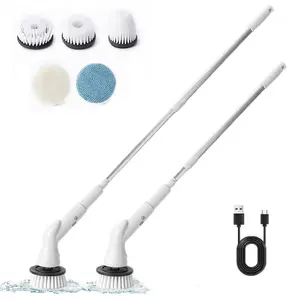 Wireless Electric Cleaning Brush, Long Handle Retractable Electric Brush, Household Mop, Cleaning Tool for Bathroom Toilet Floor, Cordless Floor Cleaner