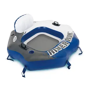 Intex River Run Single Person Inflatable Connecting Floating Lounge Tube Chair Intex River Run Single Person Inflatable Connecting Floating Lounge Tube Chair