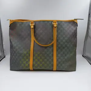 Pre-owned GUCCI h9 presbyopia colorful pvc waterproof coating yellow cowhide tote bag 61974