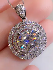 1 PC Gorgeous Cubic Zirconia Necklace Pendant For Women For Valentine's Day Gift Wedding Engagement Anniversary Party Jewelry