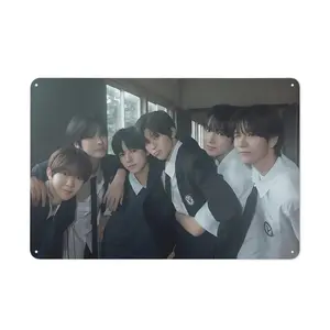 Retro NCT WISH Campus Look Metal Tin Sign | Korean Boy Group Wall Hanging