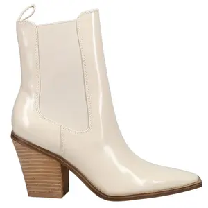 Chinese Laundry Womens Tevin Snip Toe Chelsea Casual Boots Ankle Mid Heel 2-3" - Off White