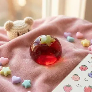 Pawtoto Crystal-Clear Cherry Tomatoes Stress Relief Toy Squishy Toy Handmade Food Grade Silicon Creamy Clay Feel Soft Quick Rebound #Summervibes