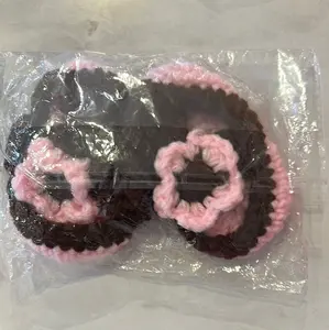 Brown & Pink Crochet Slippers