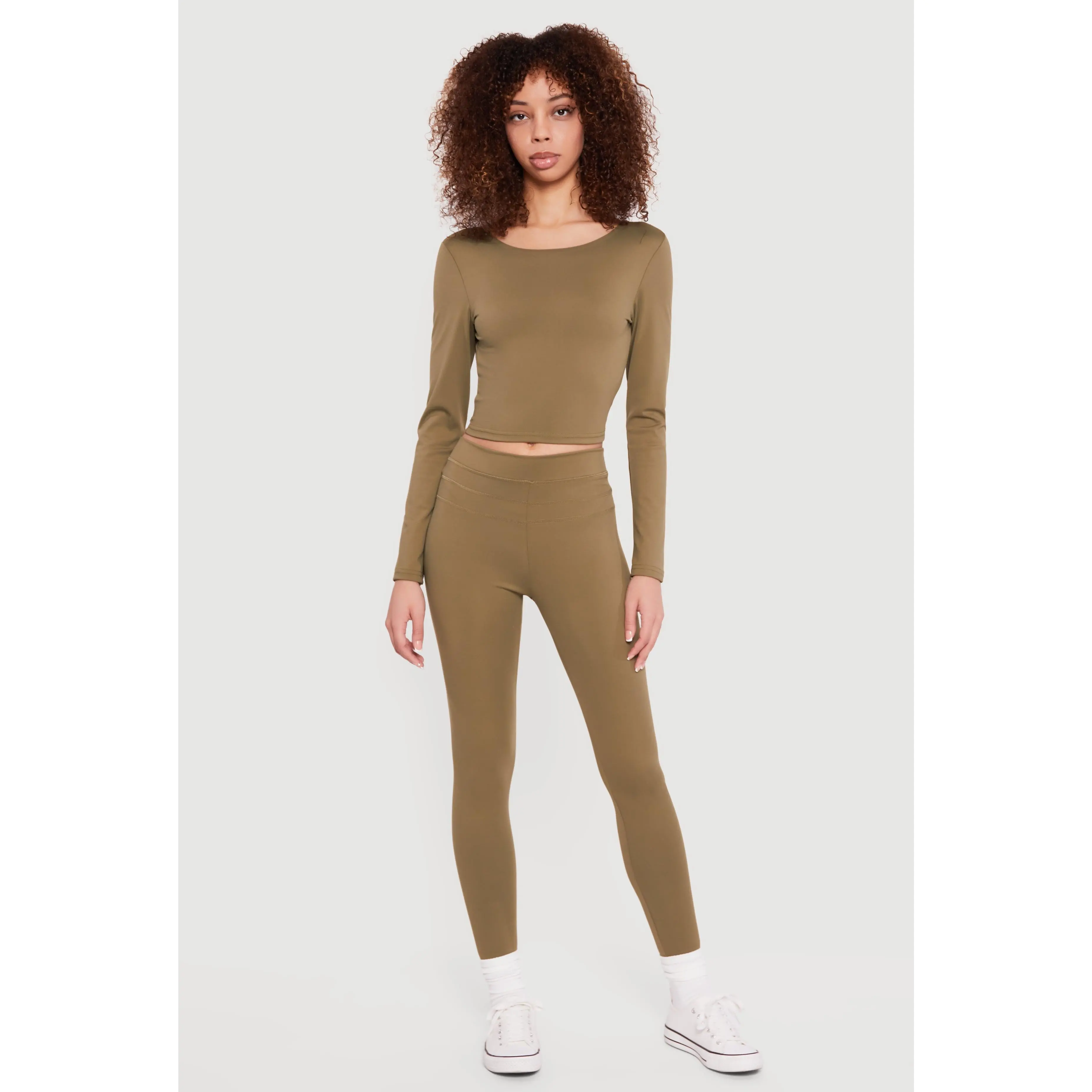 High Waisted Decorative Stitch Leggings