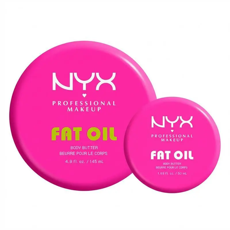 Suga Baddie Fat Oil Body Butter, Full Size + Travel Size, Avocado Oil and Shea Butter, 24 HR Hydration, Fast Absorbing, Whipped Formula, Vegan & Cruelty-Free, NYX Professional Makeup