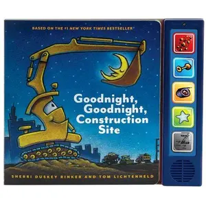 Goodnight, Goodnight, Construction Site Sound Book: (Construction Books for Kids, Books with Sound for Toddlers, Children's Truck Books, Read Aloud Bo -- Sherri Duskey Rinker, Board Book