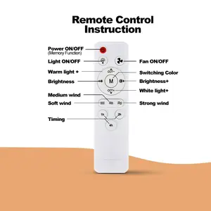 E27 Socket Ceiling Fan with LED Light & Remote Control | 3-Speed Quiet 3-Phase Motor