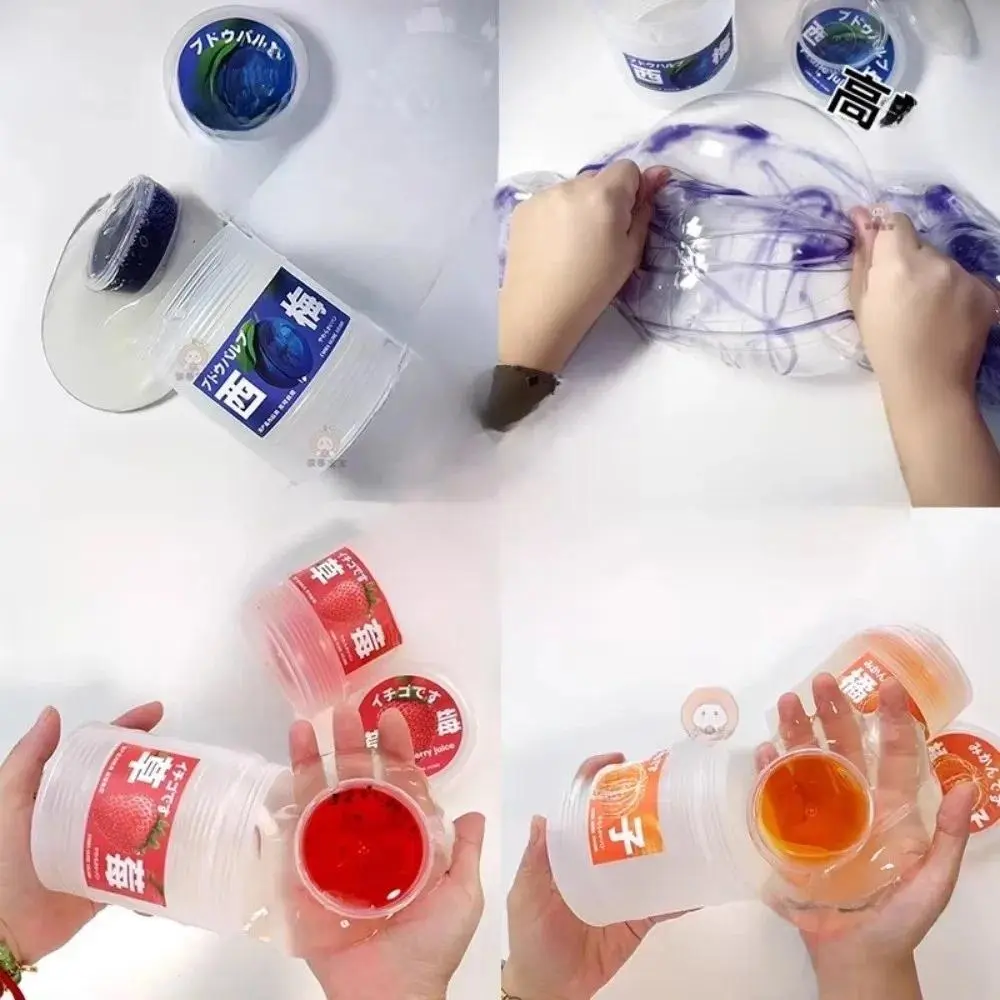 300ML Stress Relief Water Slime, High-Aesthetic Simulate Juice-Squeezing Bubble Gel, Non-Stick Transparent Fake Water, Non-Toxic Novelty Toy