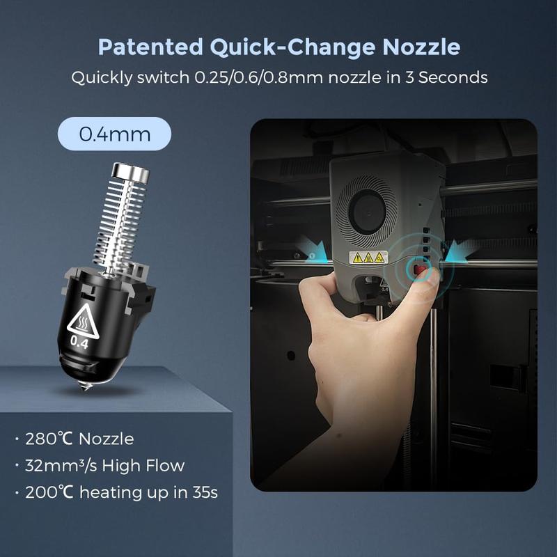 Flashforge AD5M 3D Printer, 600mm/s High Speed Printing & Screen, 1 Count, 8.7 x 8.7 x 8.7''