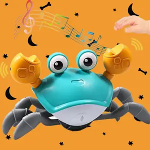 Electric Imitation Crab Toy, 1 Box Cute Crab Design Musical Toy with Light Up, Movement Simulation, Interaction Sensory Gadgets, Creative Birthday and Holiday Gift Options