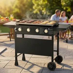 KingChii Outdoor Propane Griddle Series – Portable Gas Flat Top BBQ Grill for Camping, Patio & Backyard Cooking