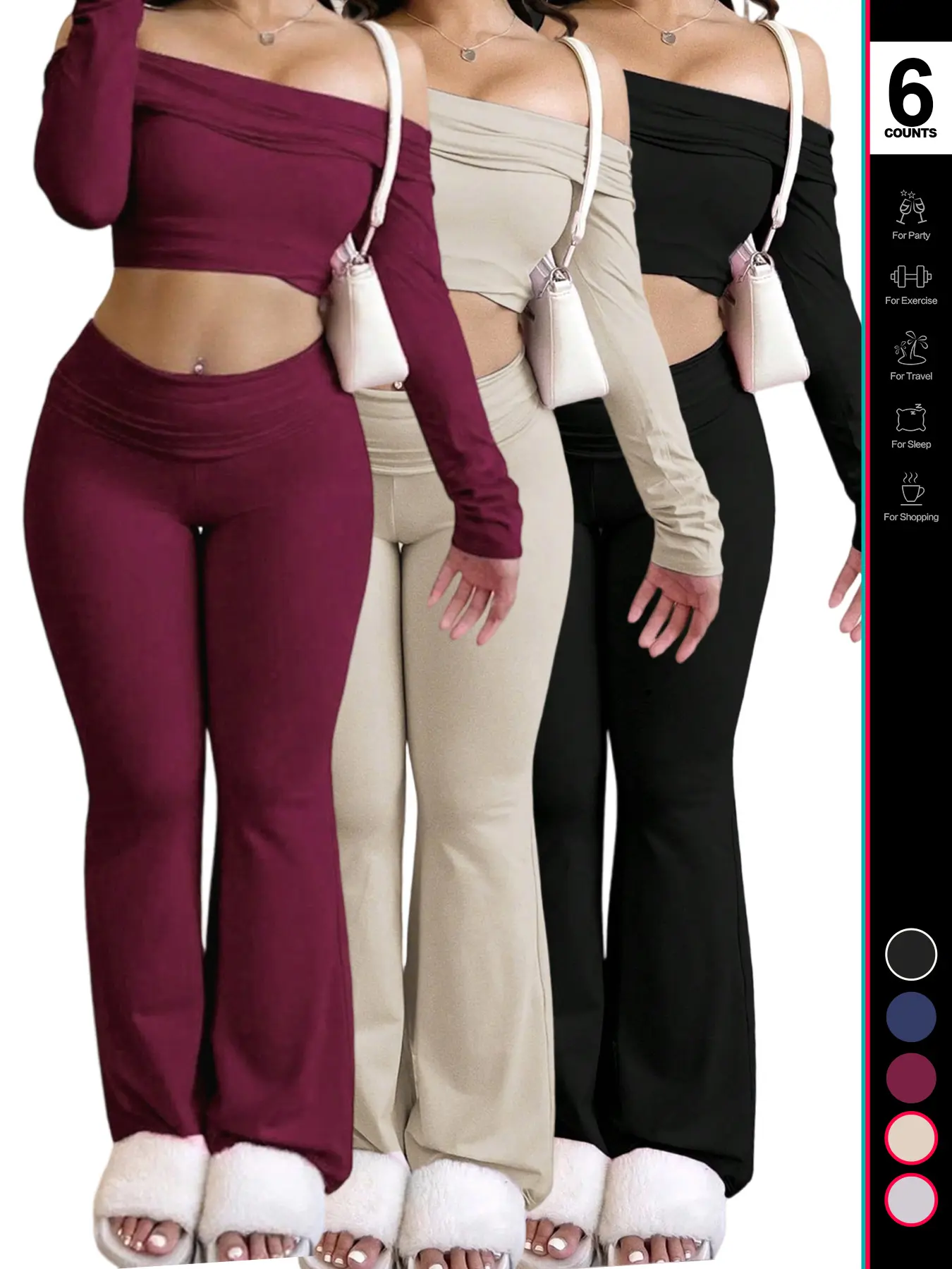 Black + Apricot + Burgundy