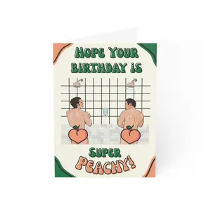 Hope Your Birthday Is Super Peachy Card - Heated Rivalry Birthday Card - Heated Rivalry Merch - Heated Rivalry Cards - Funny Birthday Cards