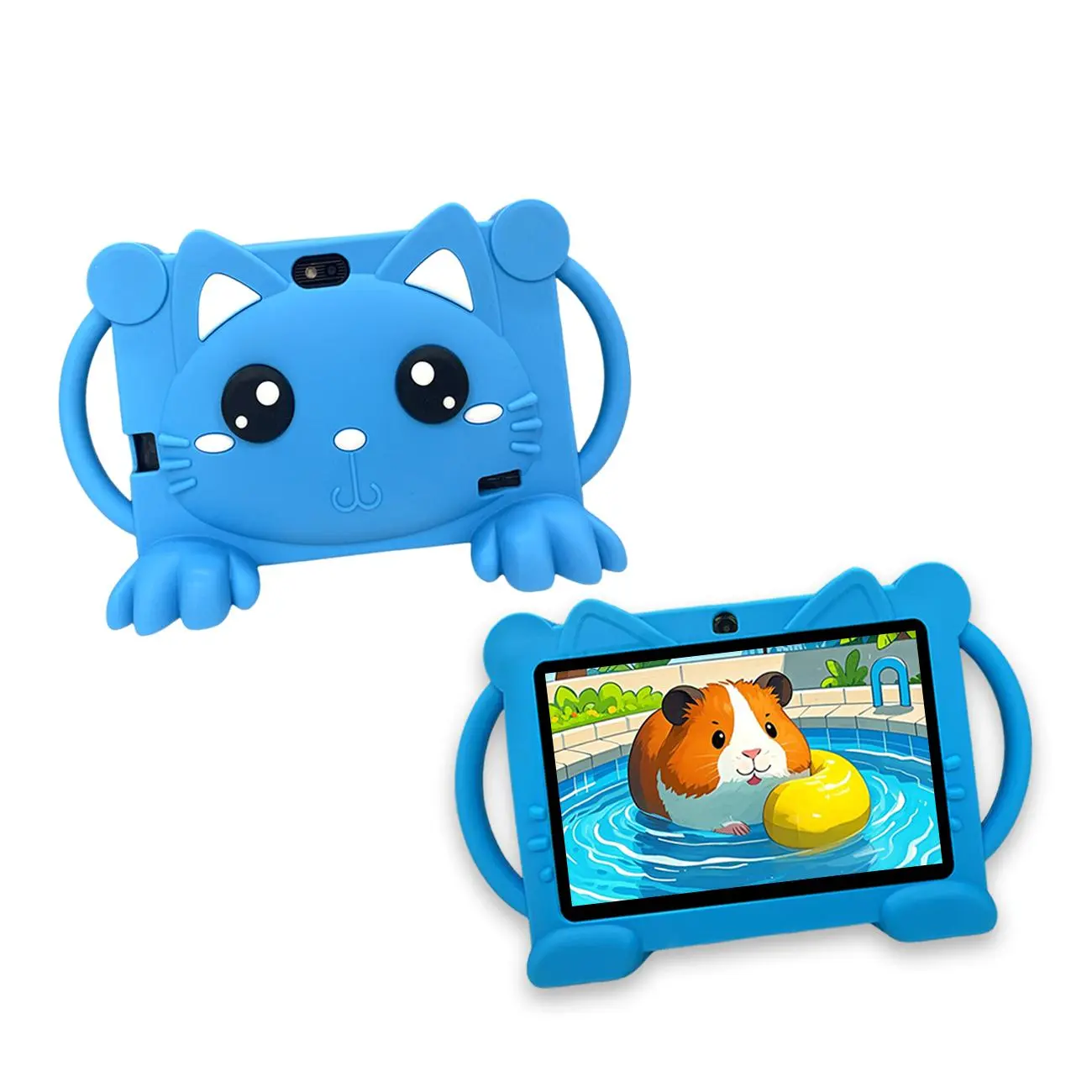 7 Inch Android Tablet, Cute Cartoon Design Tablet with Parental Control Function, Soft Silicone Tablet for Kids, Best Birthday Gift