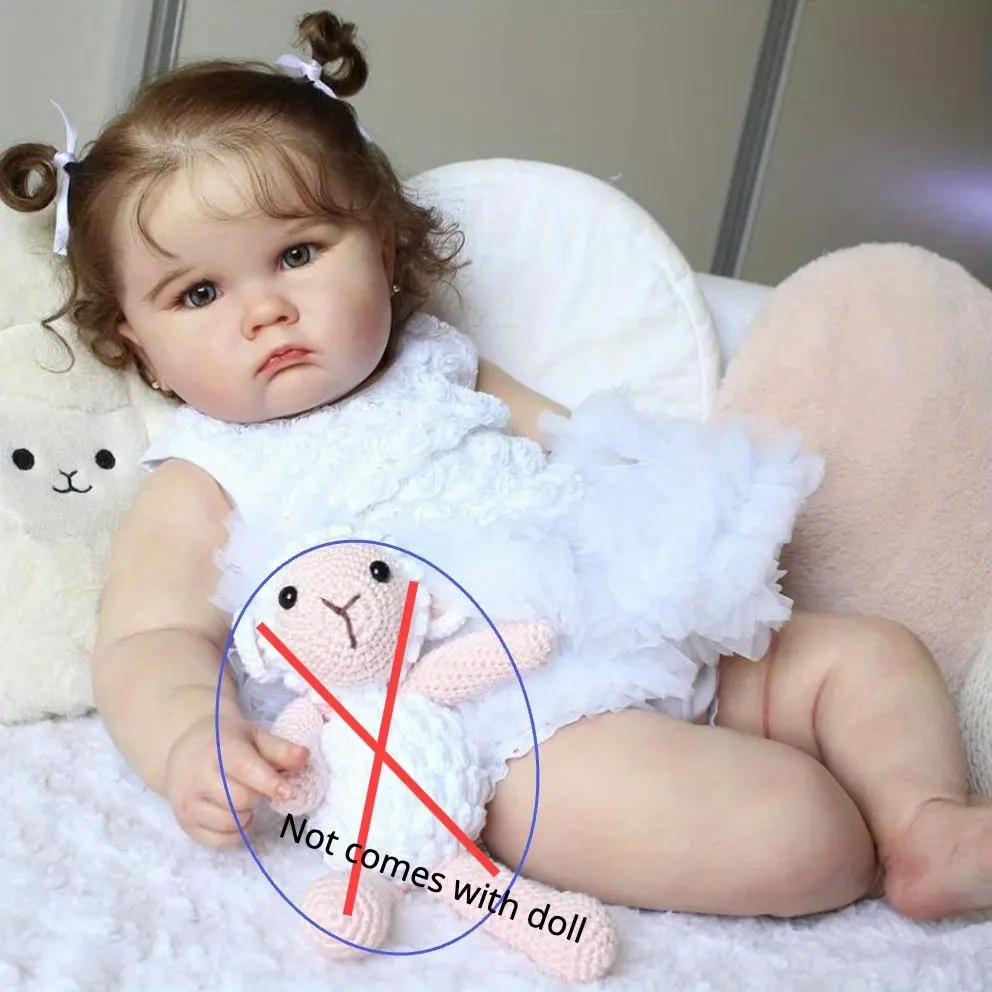 A complete set for the baby  Rebirth Doll 52cm 21 inch Soft Vinyl Reborn Baby Fat Big Doll with Advanced Acrylic Eyes Rooted Hair 3D Painted Realistic Skin for Children's Gifts Grateful Kids Gifts Soft Weighted Dolls Stuffed Doll baby dolls Soft Pinch