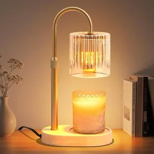 Candle Warmer Lamp with Timer: Modern Style Adjustable Light Level Adjustable Height Flameless And Smokeless Safety Candle Lamps - Jar Candles Home Decoration