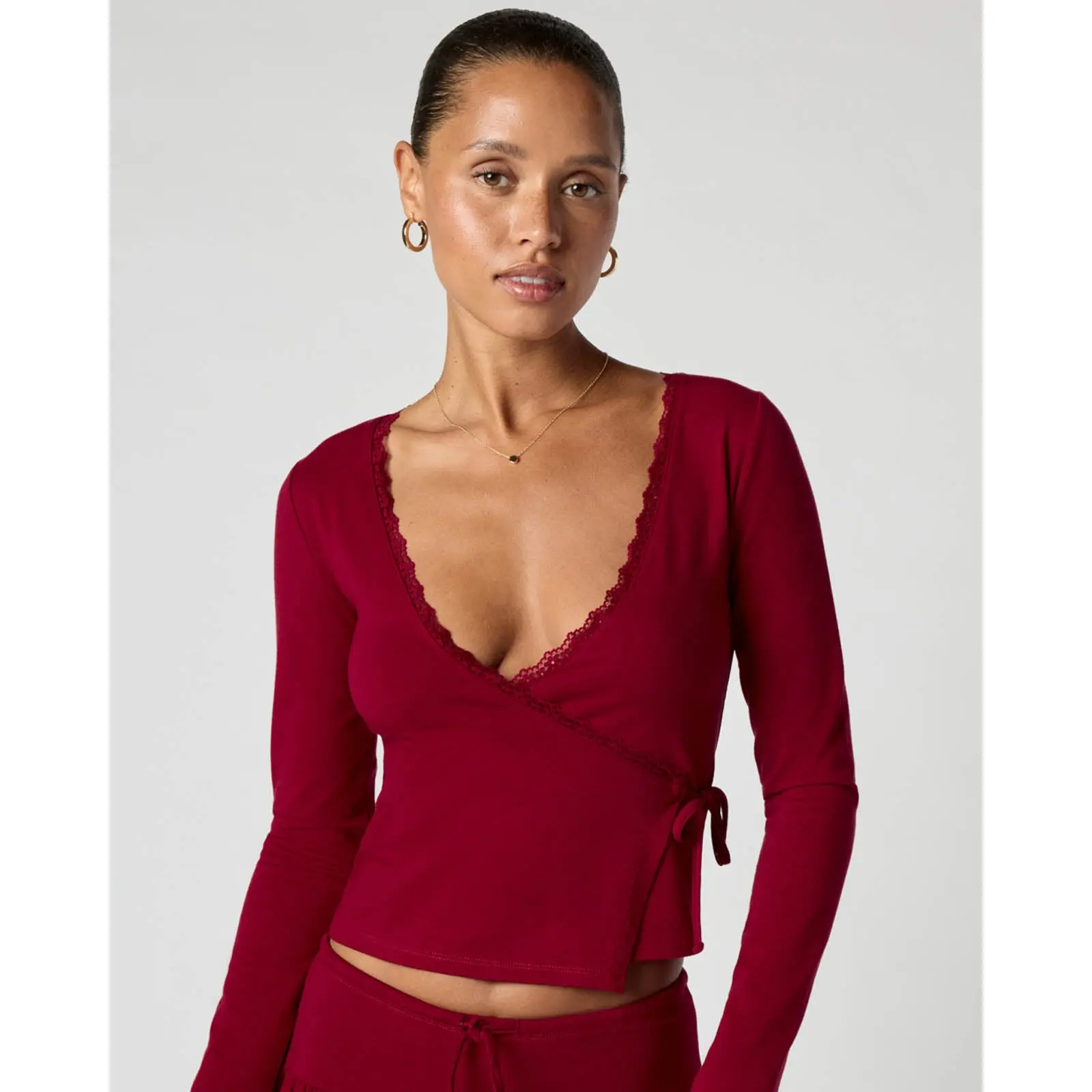 Stretch Jersey Wrap Top