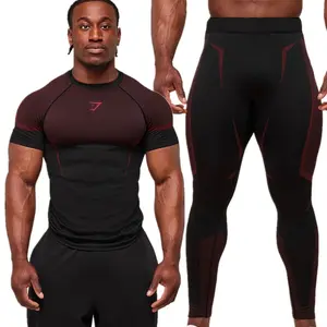 Breathable Quick Dry Compression Sportswear, Men Slim Fit Gym Workout Running Full Set for Outdoor Training
