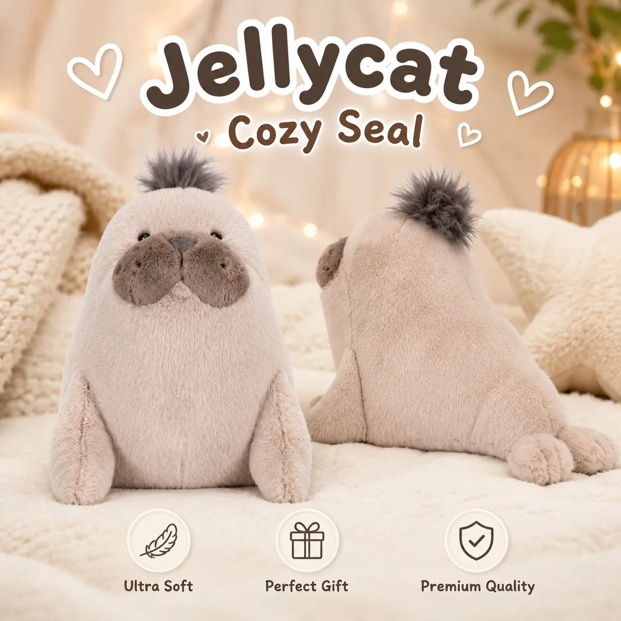 Jellycat Roarwell Sea Lion Plush Brings a Cuddly Ocean Animal Buddy for Kids Gifts and Coastal Nursery Decor