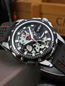 Men's Casual Mechanical Watch with Skeleton Dial, Stylish High-End Business Timepiece in, Perfect Gift for Him, Mechanical Style Watches