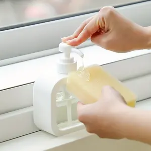 1pc Press Pump Dispensing Bottle for Bathroom & Kitchen, Shampoo Liquid Soap Body Wash Container, Eco-Friendly Storage Bottle