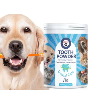 80g Pet Tooth Powder, pet - friendly formula, can clean teeth and freshen breath, help pet oral care, make pet teeth clean and breath fresh, super practical!
