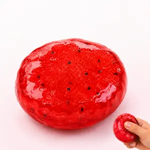 Watermelon Smoothie Squishy Toy, Glossy Red Squeeze Fidget Toy, Soft Slush Style Hand Toy with Seed Details, Comfortable Sensory Desk Toy for Fun, Gift, Party Favor, Study Break and Home Office