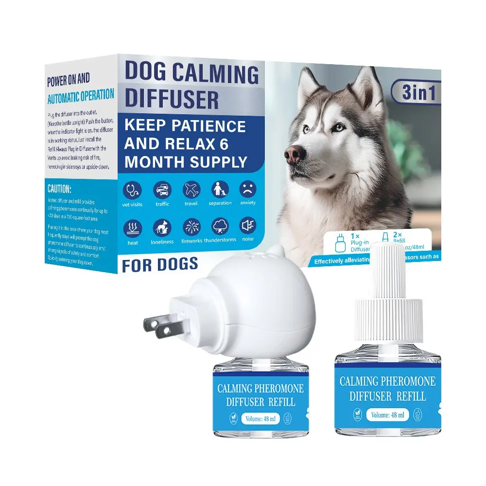 Puppy Pheromone Diffuser & Cat Spray Kit, Plug-In Heater with Refill Liquid, Stops Marking, Scratching, Anxiety, Safe Behavior Training Set
