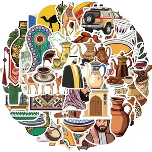50 Pcs Arabic-style Stickers Pack - Waterproof, Durable Designs for Teens, Kids, and Adults - Ideal for Parties, Gifts, and School Projects - Sticker Set