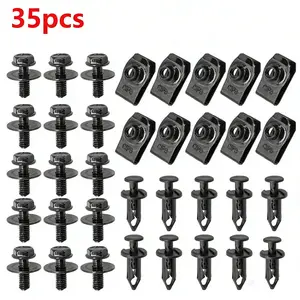 35PCS  Body Bolts U-nut Clips-M6 Engine Cover Splash Shield Guard For Fender, Engine Cover SplashShield, Bumper Radiator, Hood Shield Panel M6