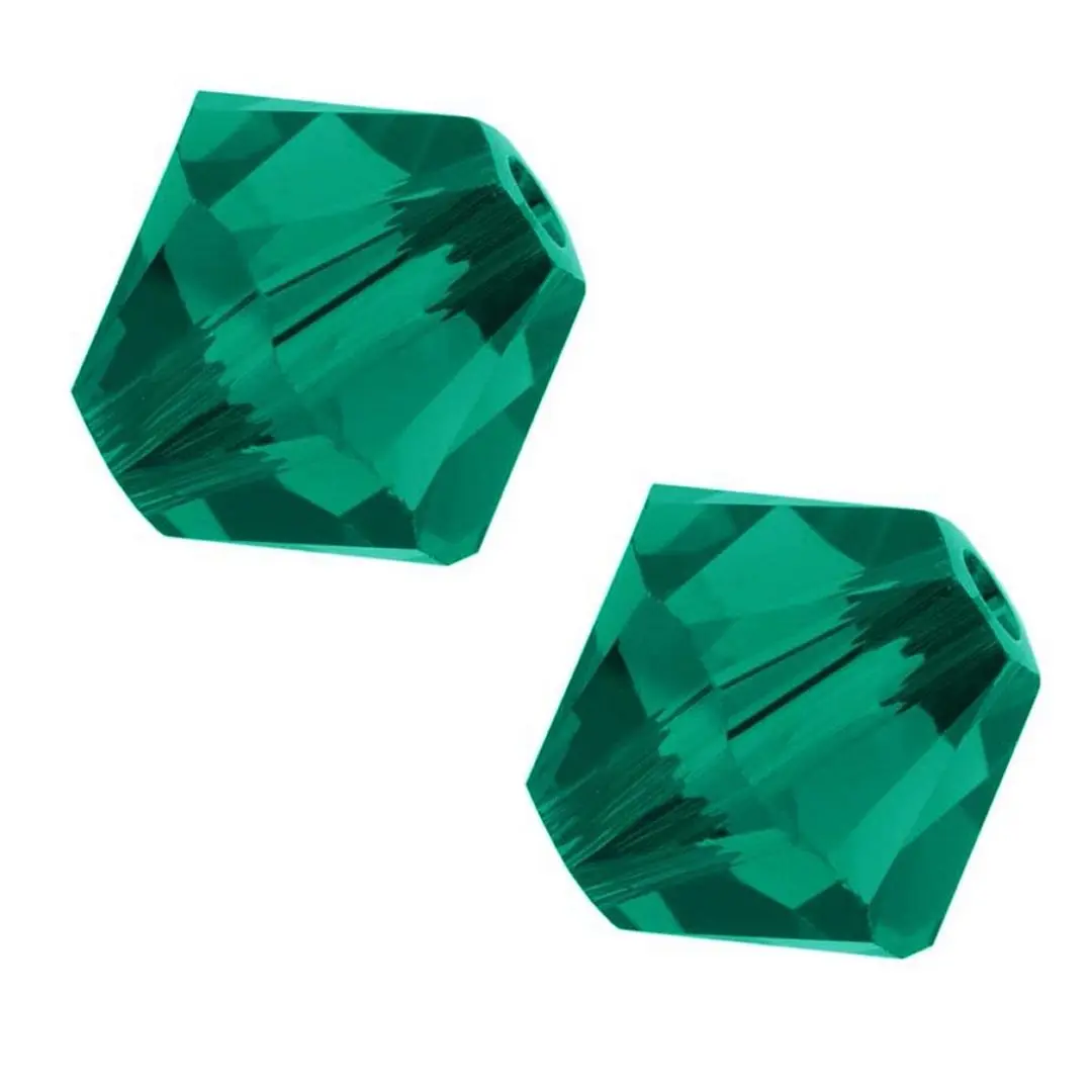 100pcs Adabele Austrian Faceted Bicone Crystal Beads #5301, Emerald Green, Size Selections: 3mm/4mm/5mm/6mm