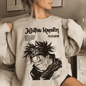 Women's Vintage Choso Graphic Hoodie Kamo Itadori Anime Manga Themed Unisex Cotton Pullover Anime Fan Gifts Graphic Hood Hoodied Men's Women's Hoodie
